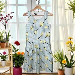 Talbots NWOT Women's 2P 2 Petite Sleeveless Striped and Floral Fit & Flare Dress